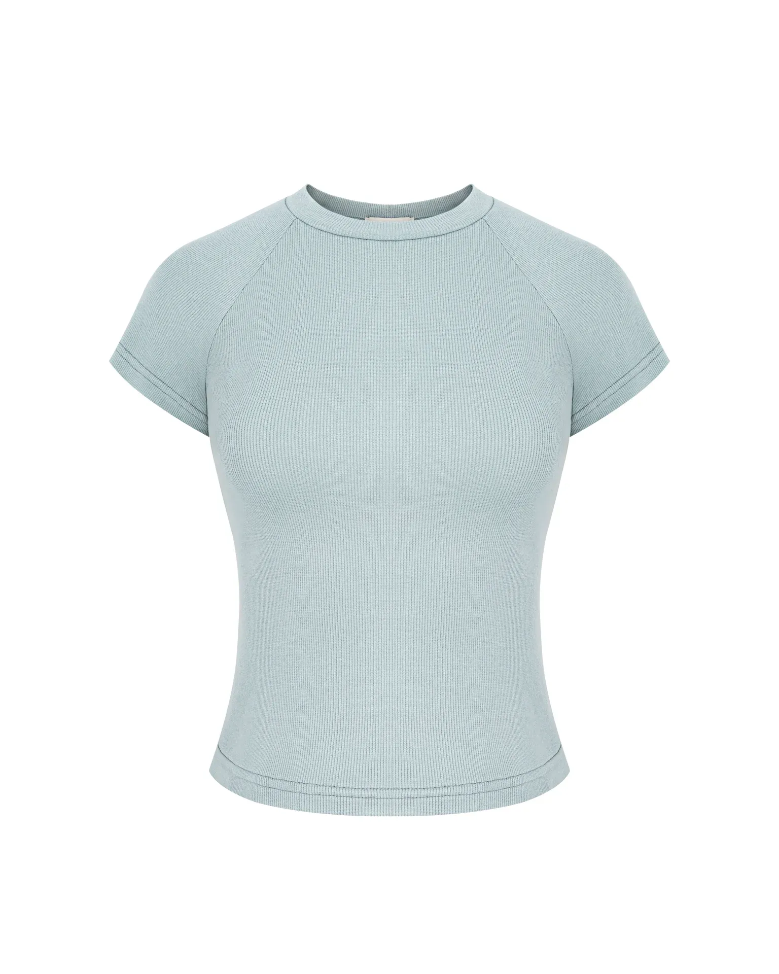 Блакитна футболка з преміальної рібани